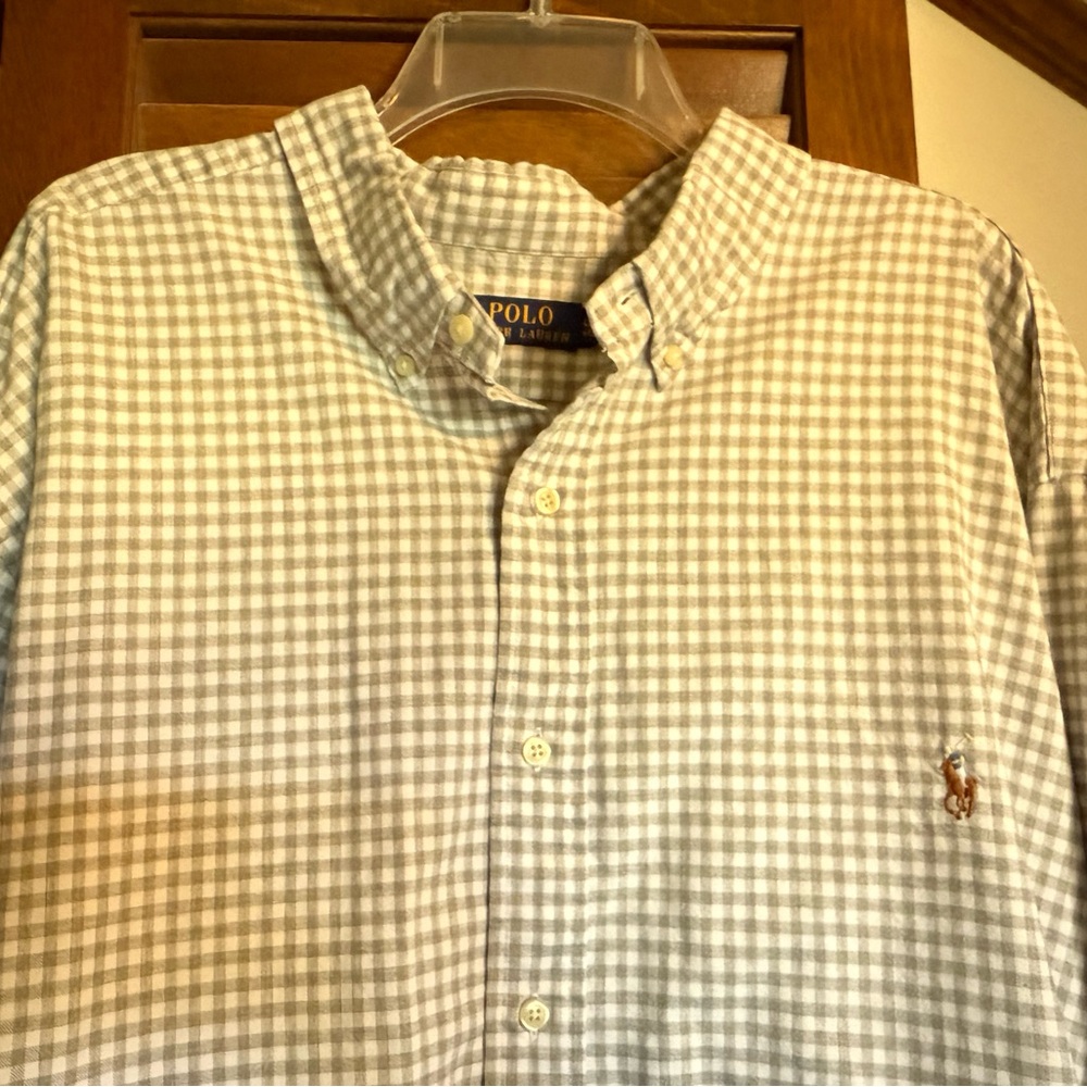 Ralph Lauren Polo 4X 4XB men’s button down checked shirt cotton EUC 4XL - Picture 2 of 6